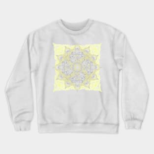 Sunny Doodle Mandala in Yellow & Grey Crewneck Sweatshirt